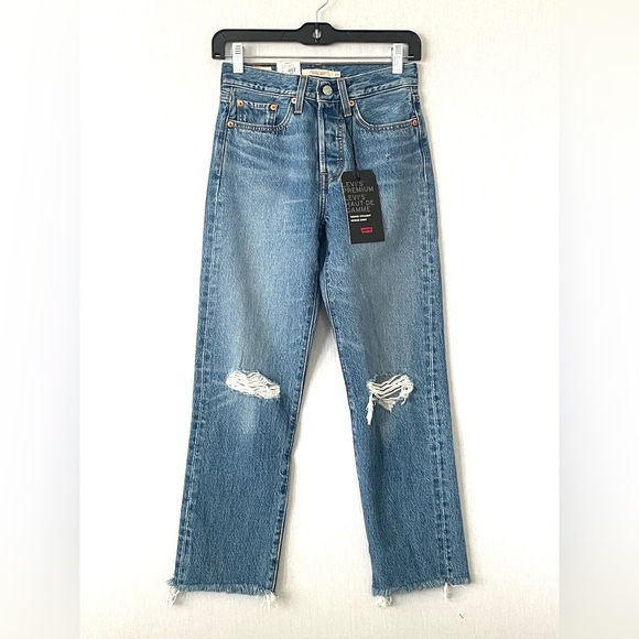Levi's Wedgie Straight Jeans in Uncovered Truth Size 24 - Picture 1 of 8